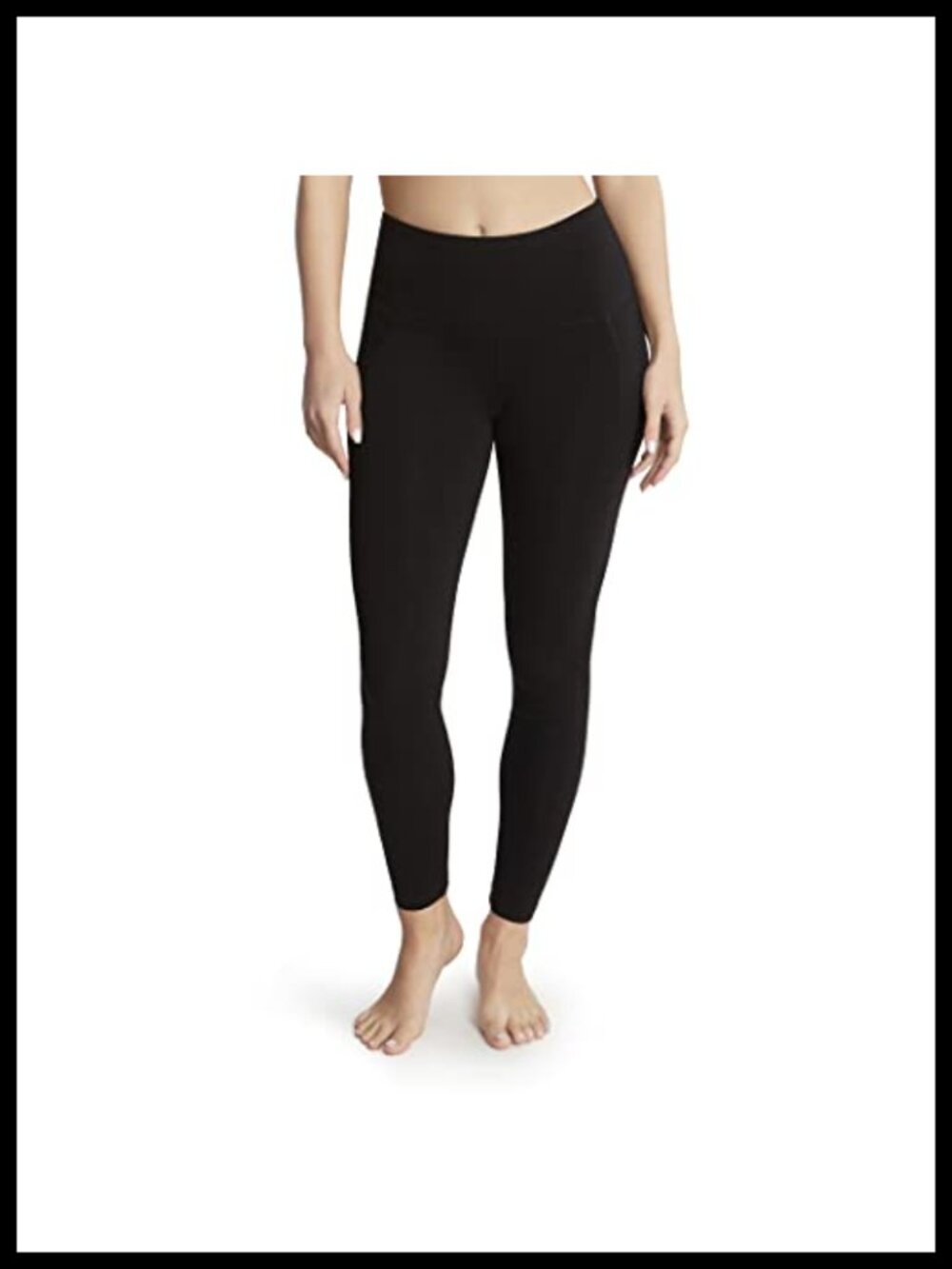 Cotton Stretch Ankle Legging with Side Pockets, High Rise, Full Length